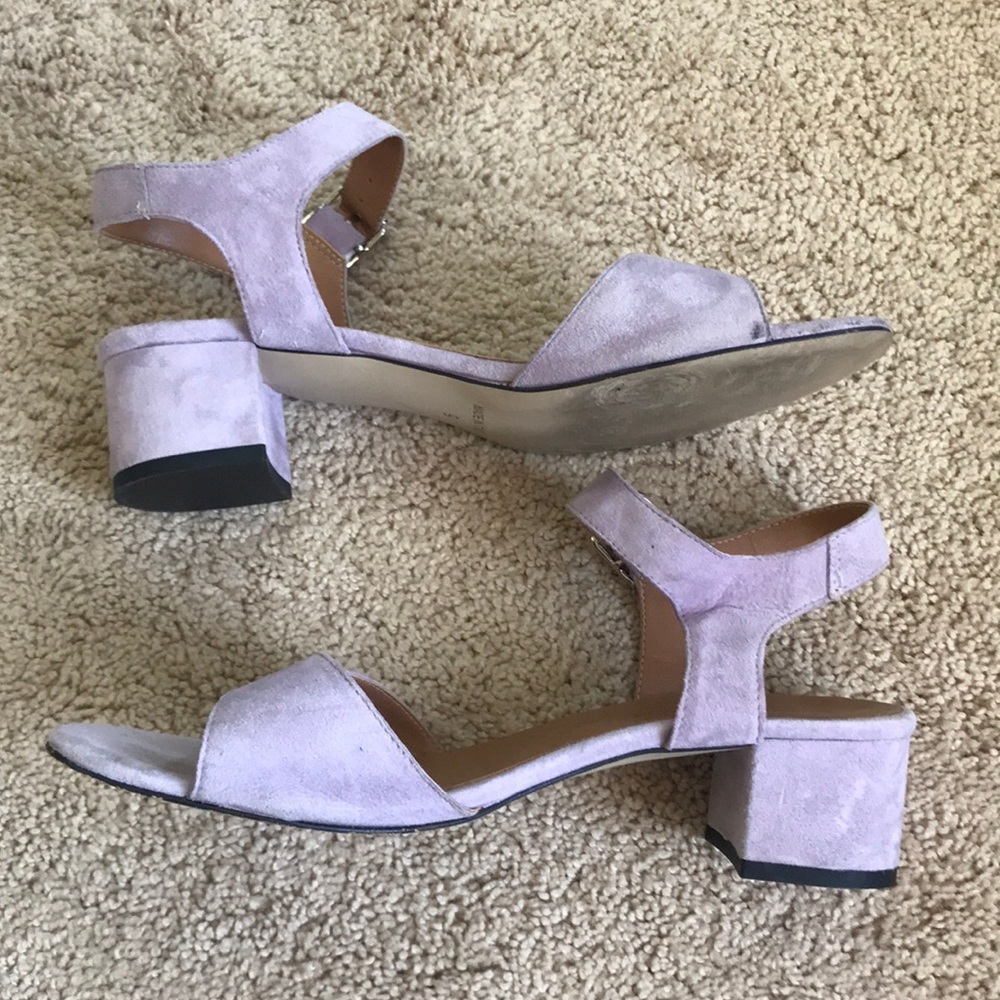 Made in Italy lavender suede ankle strap sandal 1”